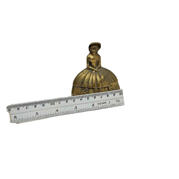 Crinoline Southern Belle Lady Brass Bell Hoop Skirt Bonnet Basket England Made - Picture 7 of 7